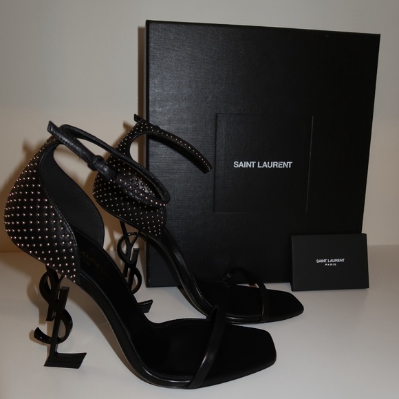 Yves Saint Laurent Black Studded Opyum Heels - Picture 5 of 7